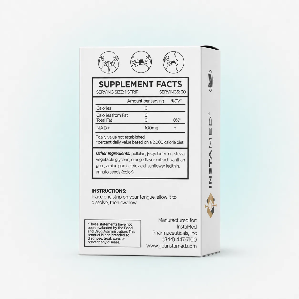 Supplement facts panel for Energy