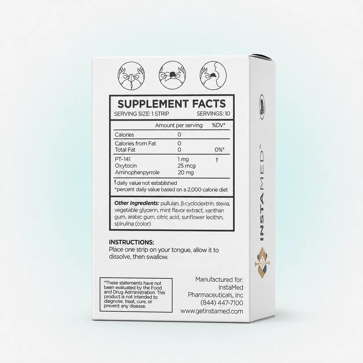 Supplement facts panel for Intimacy