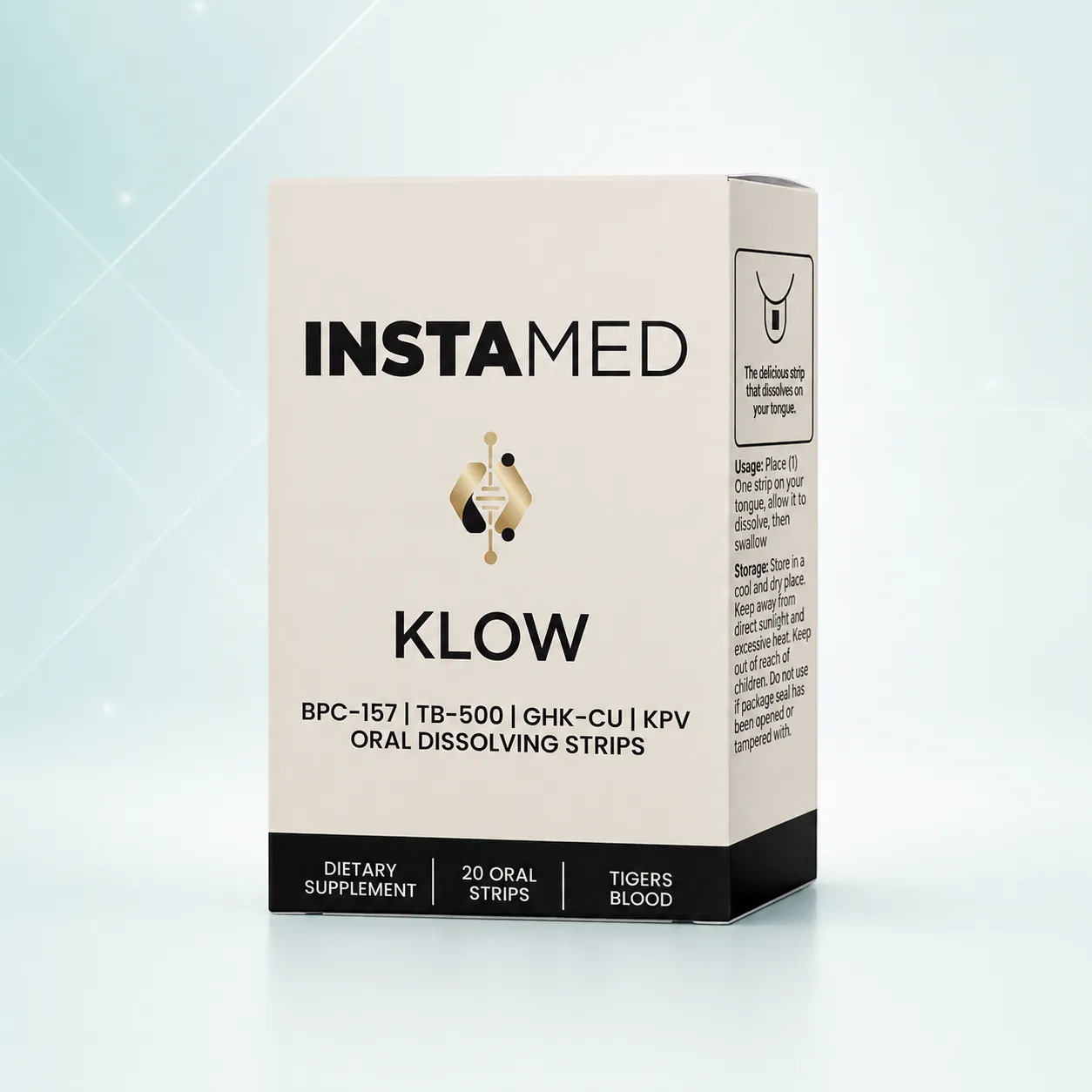 Klow BPC-157 + TB-500 + GHK-Cu + KPV oral dissolving strips, box of 20